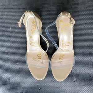 Sam Edelman chunky heels with clear straps